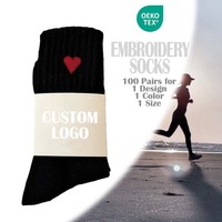 Logo de fournisseur chinois haut de gamme Chaussettes de sport en polyester athlétique Chaussettes avec patch brodé