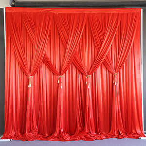 Rideaux <span class=keywords><strong>de</strong></span> <span class=keywords><strong>fond</strong></span> <span class=keywords><strong>de</strong></span> scène élégants sur mesure à double couche en soie glacée pour mariage, événements et décoration <span class=keywords><strong>de</strong></span> fête - Product Image 1