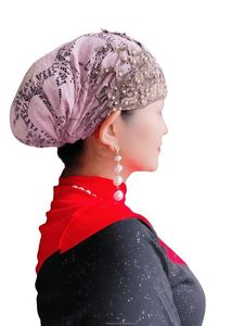 YASEEN New Solid Color Crystal Lace Eco-Friendly Breathable All-Season Muslim Women's Headscarf African <b>Hat</b> - Product Image 5