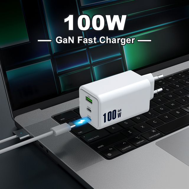 Custom Gan 100W USB C Charger Super Fast Charging for Mobile Phone PD Wall Charger Type c Laptop macbook 120w 100w Gan Charger