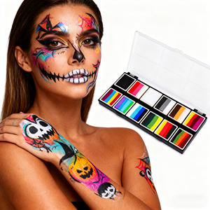 Kit professionale per la pittura del viso per bambini pittura del corpo con attivazione dell'acqua per truccatore di Halloween - Product Image 1