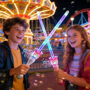 Nouveau produit : Épée à bulles néon en plastique à 10 trous, jouet portable pour enfants, idéal pour les jeux en extérieur, Halloween, Noël, et les prix de carnaval - Product Image 2