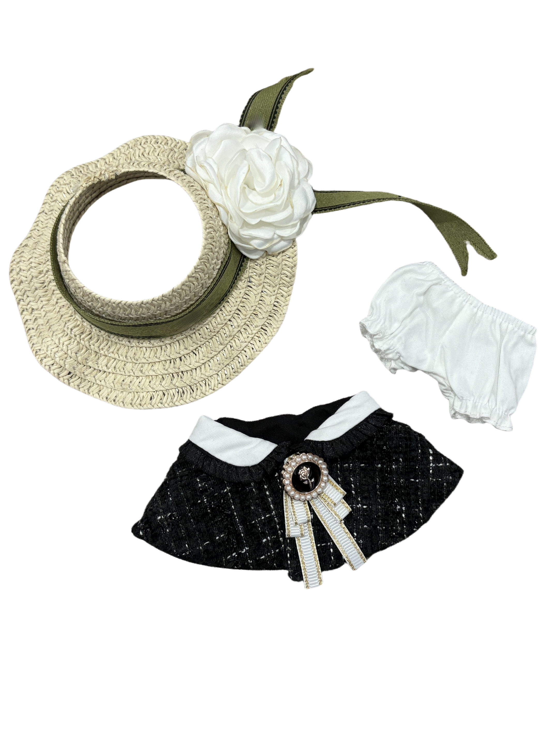 black waistshoulder hat suit - clothing only