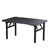 Table pliante renforcée, bureau portable moderne en métal, aspect fibre de carbone, surface en MDF, empilable, facile à transporter, utilisation intérieure et extérieure