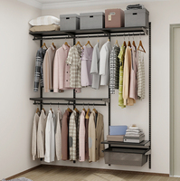Étagère murale moderne en acier durable, réglable et extensible, pour le rangement de bijoux, vêtements et chaussures dans le salon