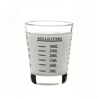 Bouteille à bec verseur multi-usages 8 oz pour jus d'agrumes, lait, expresso, café, boissons, doseur et verre à médicaments