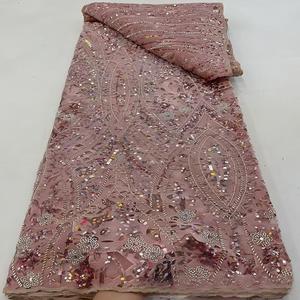 Tela de Encaje con Lentejuelas de <span class=keywords><strong>Terciopelo</strong></span> 100% Ecológica de Polonia, Tela de Malla Suave para Vestidos de Novia y Ropa de Noche - Product Image 2