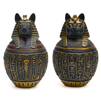 Urne funéraire pour animaux de compagnie en résine de style égyptien, décorations d'intérieur avec sculptures en relief égyptiennes, fabriquée en Chine, nouveauté