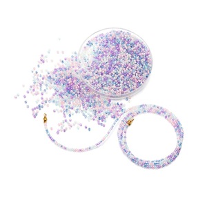 Macaron Colored Glass Seed Beads 2mm Hole 1mm Diameter Scattered Beads For DIY <b>Childrens</b> Crafting Supplies - Product Image 4