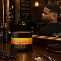 Pommade Coiffante 360 Wave Fixation Forte Longue Durée Hydratante pour Hommes – Cire Coiffante pour Ondulations Naturelles – Huile Coiffante Professionnelle 113g 4oz