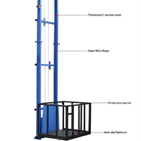Plateforme élévatrice verticale électrique pour marchandises, petit élévateur de fret pour entrepôt, plateforme de levage hydraulique de matériaux, table 1x0,8m, hauteur de levage 2m