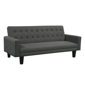 Canapé-lit moderne décontracté gris foncé à trois <span class=keywords><strong>places</strong></span> en tissu réglable pour salons, chambres, appartements, hôtels, bureaux - Product Image 2