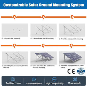 Support solaire au sol en aluminium avec conception de fondation, anti-  Support PV anti-rouille pour utilisation extérieure à long terme - Product Image 3