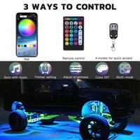 Venta al por mayor 12 en 1 12V 12W RGB LED Rock Light Wheel Underglow para Universal Car APP Control remoto Music Sync Offroad Rock Light