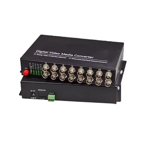 16 Port Bnc To Fiber Media Converter RS485 PTZ Fiber Optical Media Converters For CCTV System Analog Camera CVBS Camera