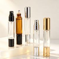 Flacon de parfum de luxe 10 ml à double tête, finition noir, argent, or, chrome, avec bille roulante et vaporisateur, rechargeable, pour huile de parfum, flacon de voyage, cadeau