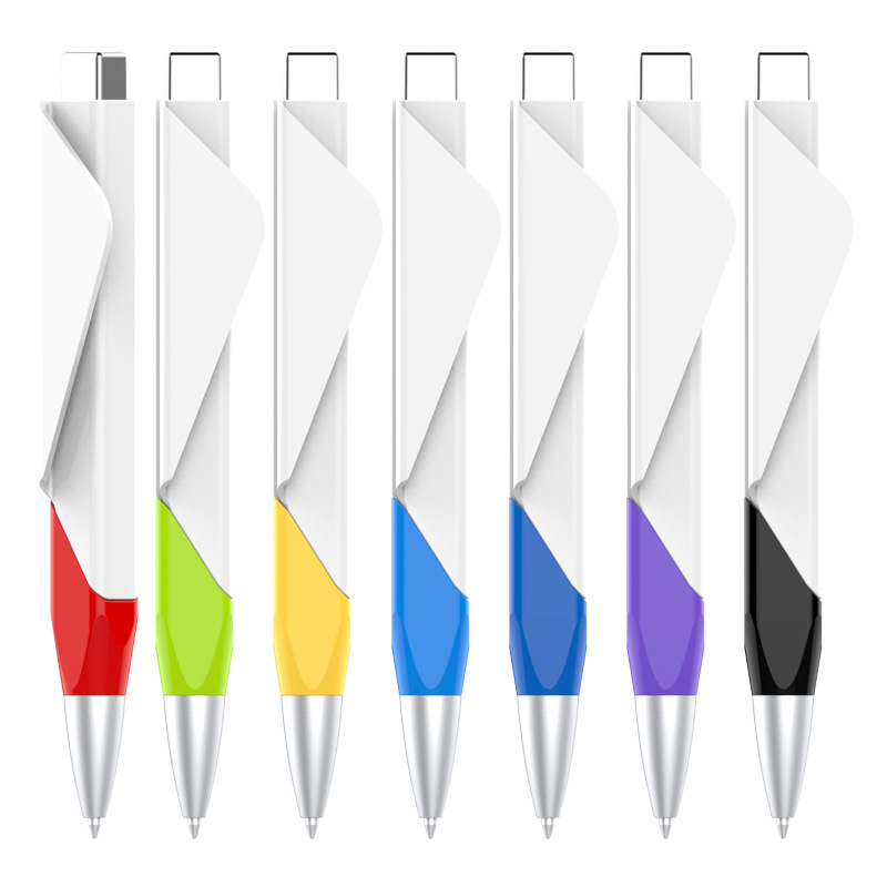 Best square logo pen customized pens with QR code fancy ball pen