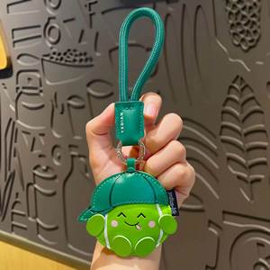 Wholesale Customized PU <b>Leather</b> <b>Keychain</b> Pingpong Pat Design New Arrival Student Couple Bag - Product Image 4