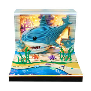 Bloc-notes 3D calendrier personnalisé Note autocollante requin bloc-notes papier découpé signet mignon Animal papeterie cadeau d'anniversaire de noël pour les enfants - Product Image 1