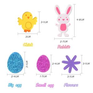100 Piezas de Pegatinas de Espuma <span class=keywords><strong>EVA</strong></span> para Niños, Decoraciones de Pascua DIY, Pegatinas de Huevos y Conejitos con Brillantina para Manualidades y Fiestas Infantiles - Product Image 6