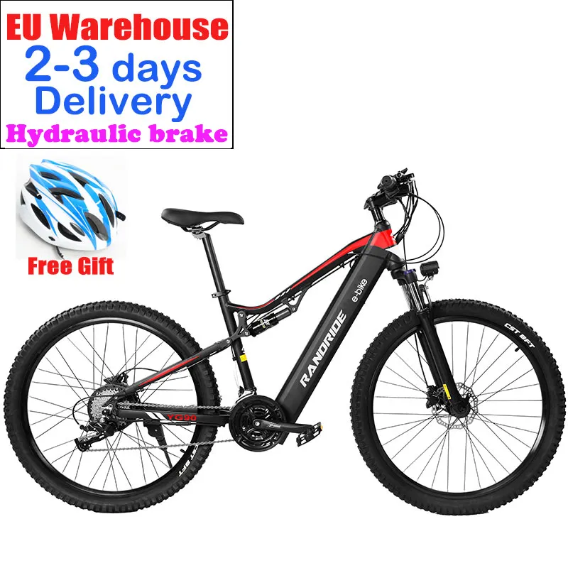 eu warehouse 21speed sport ebike 1000w 48V 17AH long range full suspension mountain electric bikes for adults