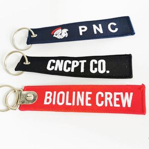 Wholesale Custom Cheap Jet Tag Fabric Embroidered Keychain Promotional Gift with Custom Logo for <b>Key</b> <b>Holder</b> - Product Image 4