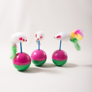 <b>Cat</b> Ball <b>Plush</b> Mouse Toy With Feathers Boredom Buster For <b>Cats</b> Pet Interactive Toy - Product Image 1