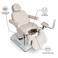 Table d'examen électrique à 3 moteurs, forme en U, siège creux, cuvette en acier inoxydable, base en ABS, pour gynécologie et réparation du plancher pelvien en clinique