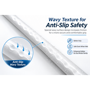 Barre d'appui sécurisée en acier inoxydable de 48 pouces avec finition chromée polie, comme poignée et rail de sécurité antidérapants pour douche à fixation murale - Product Image 1