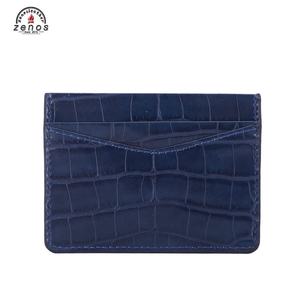 Porte-cartes de crédit en cuir PU crocodile mince de luxe Zenos, mini portefeuille, étui pour carte d'identité pour femme, sans fermeture - Product Image 3