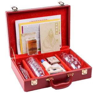 18 pcs Magnetotherapy anti cellulite vacuum suction chinese cupping set with leather gift box