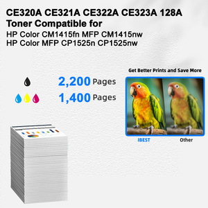 Cartucho de Tóner Compatible IBEST HP CE320A CE321A CE322A CE323A 128A Compatible con HP CM1415fn MFP CM1415nw CP1525n <span class=keywords><strong>CP1525nw</strong></span> - Product Image 2