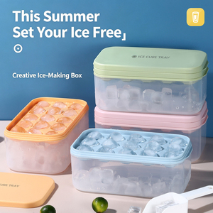 Moule à glaçons empilable de qualité alimentaire à 15 cavités avec couvercle hermétique et pelle à glace pour la maison, la cuisine, le bar et les boissons - Product Image 1