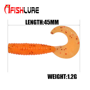 Afishlure soft bait 45mm 1.2g esca luminosa per trota esca morbida riccia esca per pesci in silicone esche artificiali - Product Image 3