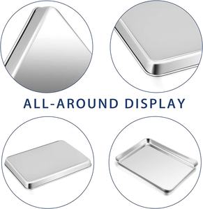 Toptan paslanmaz çelik pişirme sayfaları Pan fırın tepsisi ev mutfak gereçleri dikdörtgen tepsi <span class=keywords><strong>Metal</strong></span> pişirme tepsisi - Product Image 3