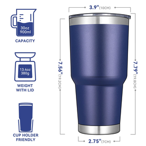 Custom 20oz 30oz Portable Stainless Steel Insulated Tumblers Black Double Walled Thermal Travel Coffee Mugs - Product Image 4