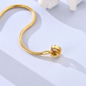 MULA Golden Series - Silver 925 14K Gold Plated <span class=keywords><strong>Love</strong></span> Heart Charm Bracelet Zircon Classic Wedding Gift para fiestas de aniversario - Product Image 4