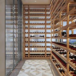 Estantes de bodega de madera de gran capacidad, soporte de almacenamiento de botellas de vino para el hogar, Bar, comedor, decoración - Product Image 5