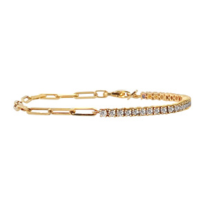 Ensemble de bijoux de mode plaqué or 18 carats Bracelets de chaîne à maillons en zircon coloré empilables pour bracelet bijoux à breloques - Product Image 6