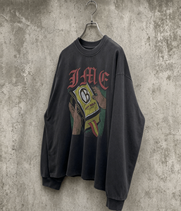 Heavyweight French Terry Boxy Fit Distressed T-<b>shirt</b> Graphic Rhinestone Vintage <b>Y2K</b> Streetwear Mens Long Sleeve t <b>Shirt</b> - Product Image 3