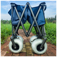 Carrito Plegable con Ruedas de Neumático para Playa, Camping y Jardín