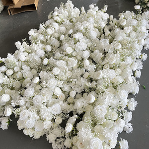 L-FR073 Vente en gros de chemin de table en fleurs blanches artificielles pour la décoration de mariage, chemin de table en fleurs pour mariage - Product Image 4