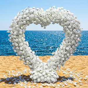 Arche florale en soie artificielle en forme de cœur, couleur personnalisée, fabriquée par MTY, respectueuse de l'environnement, pour décorations de mariage - Product Image 4