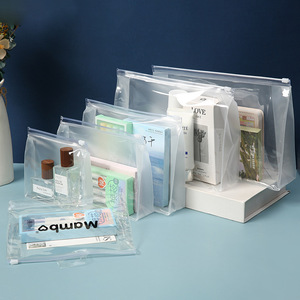 Wholesale <b>Transparent</b> Zipper <b>Bag</b> Custom Logo Printed PVC Ziplock <b>Bag</b> Cosmetics Storage Pouch <b>Bag</b> for Small Business - Product Image 1