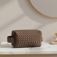 Nouvelle Trousse de Maquillage Portable et Imperméable en Néoprène Tressé avec Fermeture Éclair et Poignée – Sac de Voyage pour Articles de Toilette