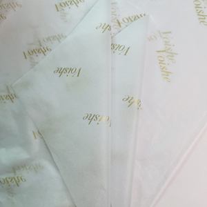 사용자 정의 인쇄 티슈 페이퍼 화이트 선물 포장 종이 빛 럭셔리 금박 아트 핫 스탬핑 로고 티슈 페이퍼 - Product Image 4