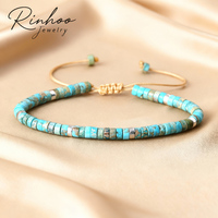 Bracelet délicat RINHOO en pierre naturelle 2x4mm, pierre d'empereur bleue, pierre de sang, œil de tigre, améthyste, pour femmes et hommes, bracelet réglable, cadeau
