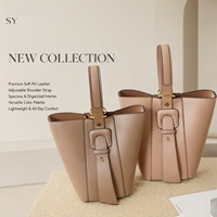 Nouveau Sac Seau en Cuir PU pour Femme 2026 avec Poignée Écharpe, Sac Fourre-tout Bandoulière Multi-positions, Sac à Main de Luxe de Créateur pour Dames