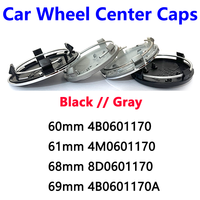 Cache-moyeux de roue de voiture 60mm 61mm 68mm 69mm pour Audi A1 A2 A3 A4 A5 A6 A7 Q3 Q4 Q5 Q7 S3 S4 S5 S6 S7 RS 3 4 5 6 7 8 TT Accessoires