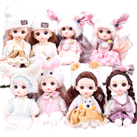 Mini Poupée 17cm Articulée, Jouet pour Enfants Filles, Jolie Poupée Fée DIY aux Grands Yeux 3D avec Vêtements, Ensemble de Poupée à Habiller pour Filles